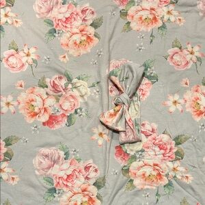 Floral Print swaddle Blanket with Bow